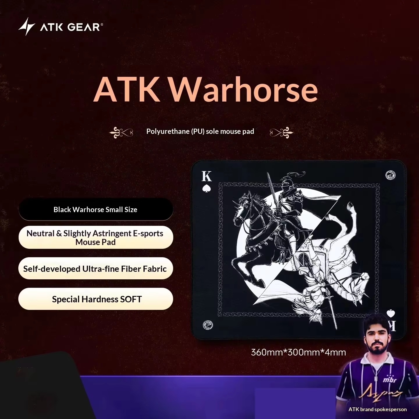 Tapete de rato genuíno Atk Kon - Esports Gaming Gear avaliação e preço